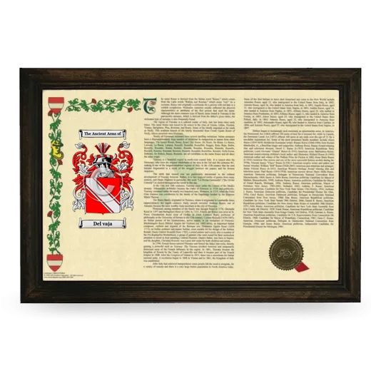 Del vaja Armorial Landscape Framed - Brown